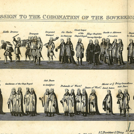 Archive document showing procession