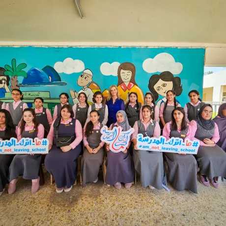 The Duchess of Edinburgh visits a school in Iraq