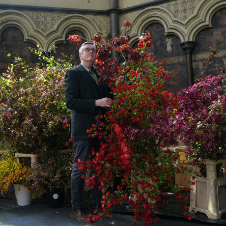 Shane Connolly with flowers and foliage at Westminster Abbey