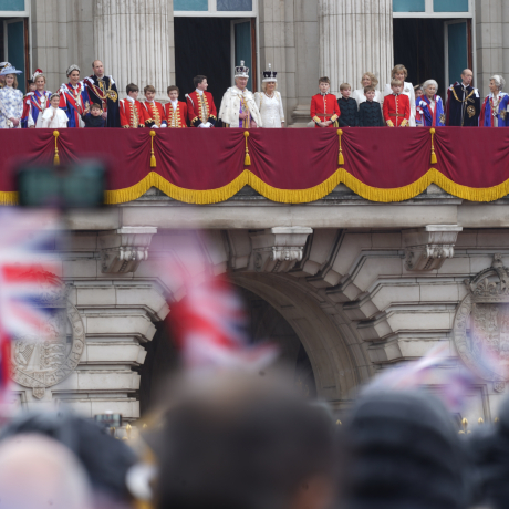 The Royal Family on the balcony on Coronation day