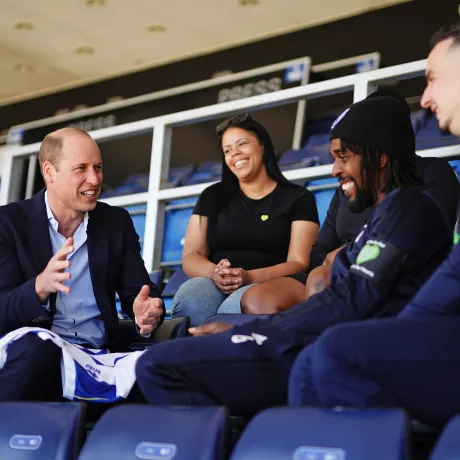 The Prince of Wales during a visit to Loftus Road