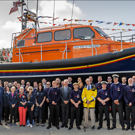 The Duke of Kent official names the new RNLI lifeboat, The Duke of Edinburgh 