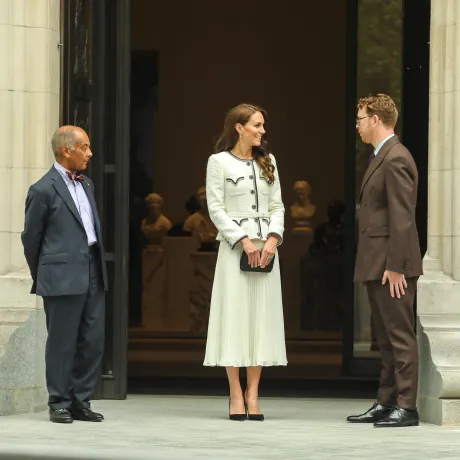The Princess of Wales pictured outside the National Portrait Gallery