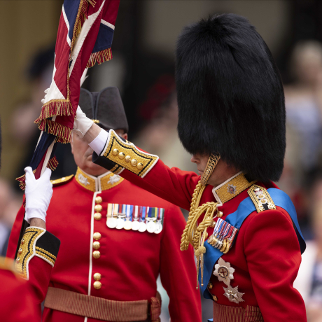 The Duke of Edinburgh presents New Colours to 1st Battalion London Guards