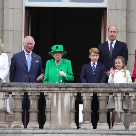 Members of the Royal Family on the balcony of Buckingham Palace during the Platinum Jubilee weekend