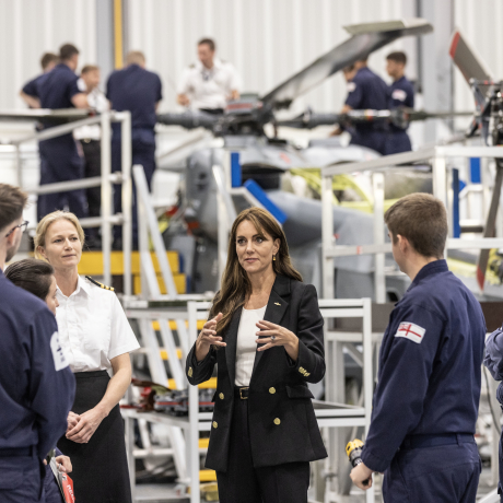 The Princess of Wales during a visit to the Royal Naval Air Station (RNAS) Yeovilton, near Yeovil…