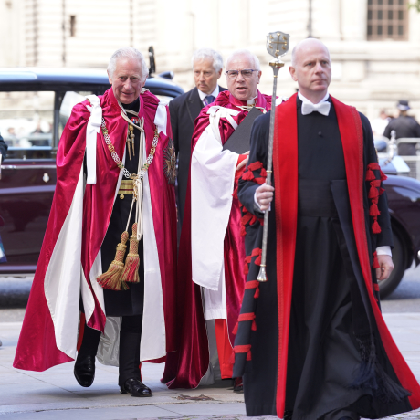 The King, when he was The Prince of Wales, attends the Order of the Bath ceremony at Westminster Abbey in 2022