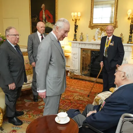 King Charles meeting with Korean war veterans. 