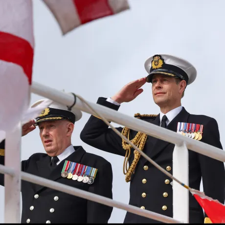 The Duke of Edinburgh on board Stirling Castle