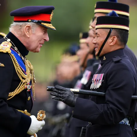 The King visits The King's Gurkha Artillery at Larkhill
