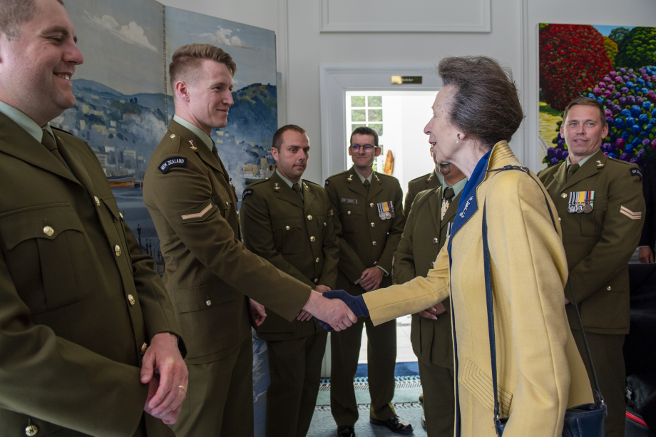 The Princess Royal meets military personnel