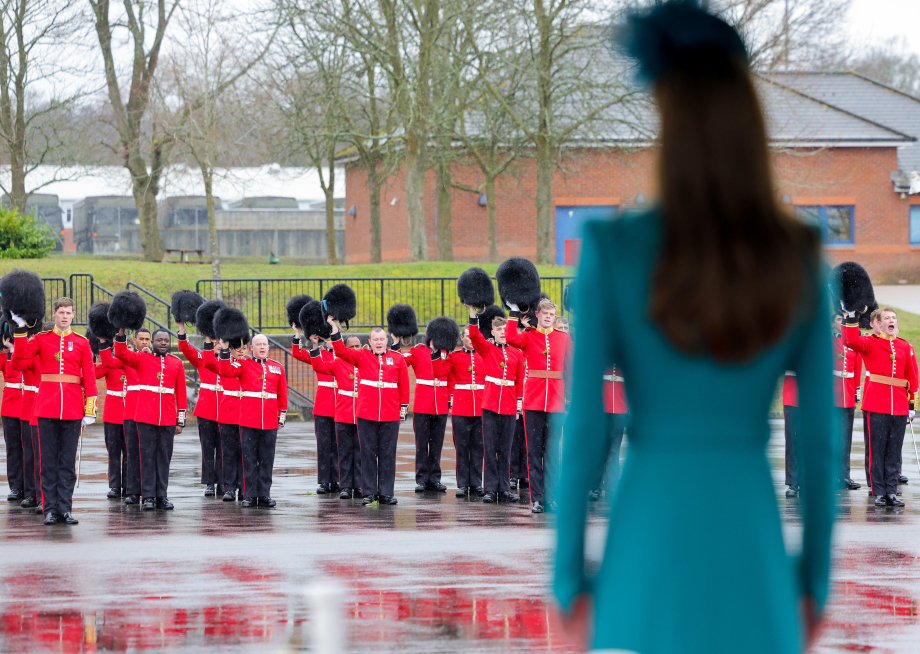 The Princess of Wales inspects a Guard of Honour
