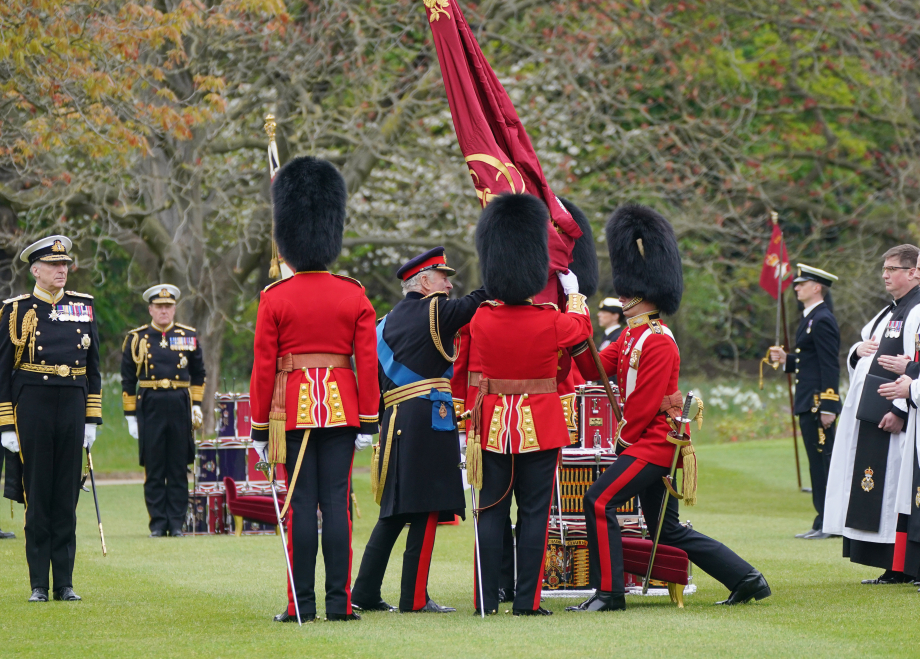 The Grenadier Guards new Colour is presented by The King