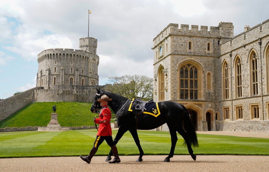 Noble is lead through the Quadrangle of Windsor Castle