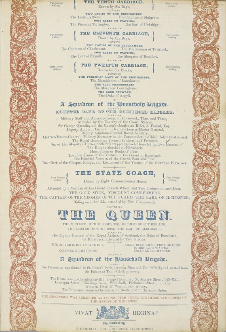Extract from the State Procession for the Coronation of Queen Victoria in 1838.