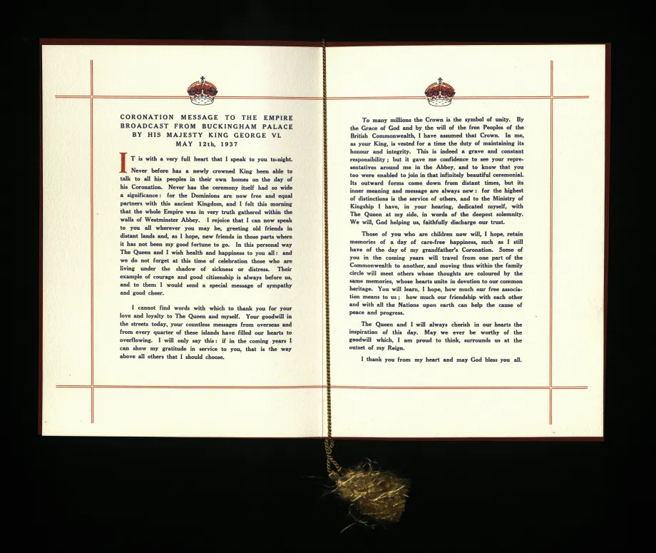 A transcript of the King’s broadcast.