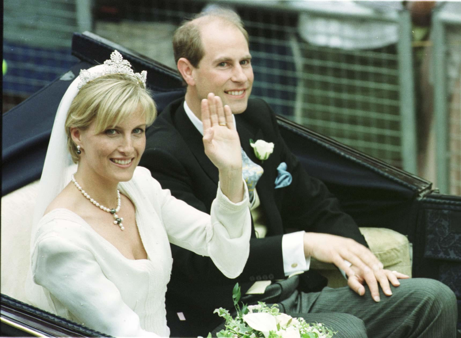 The Duke and Duchess of Edinburgh on their wedding day