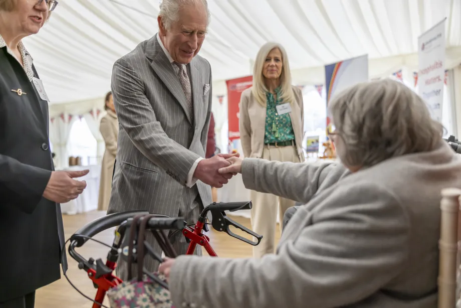 His Majesty meets local producers and customers