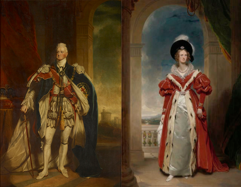Formal portraits of William IV and Queen Adelaide