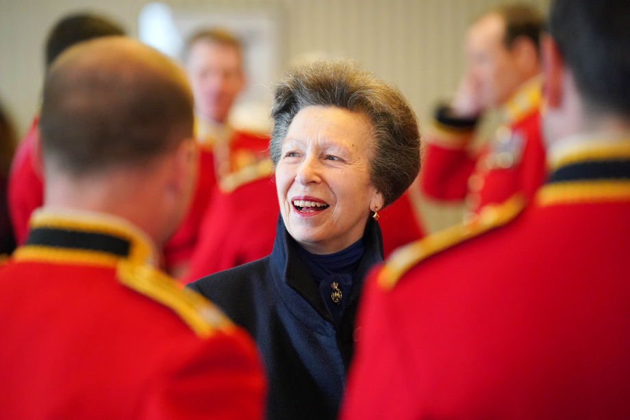 The Princess Royal visits the Household Division at Wellington Barracks