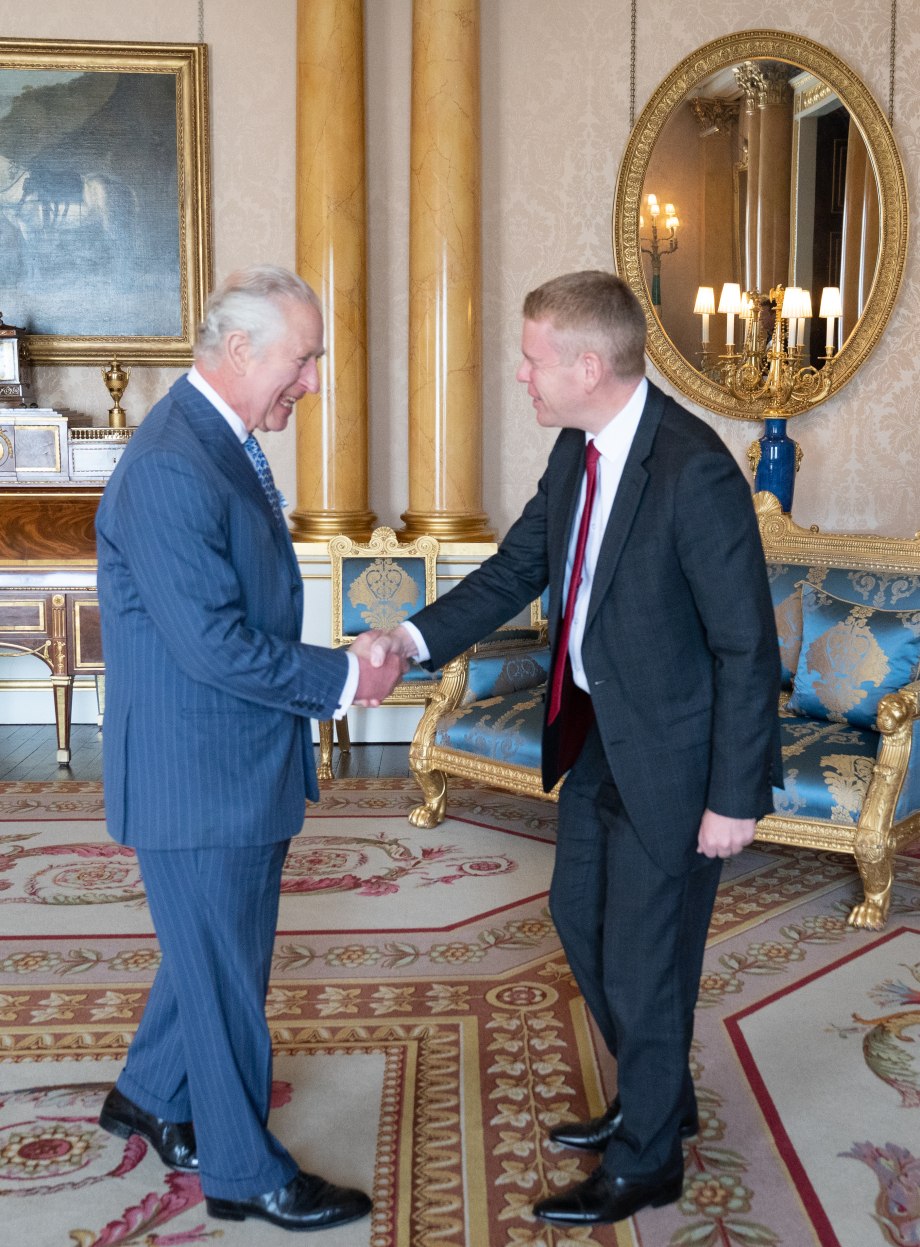 The King hosts an audience with the Prime Minister of New Zealand