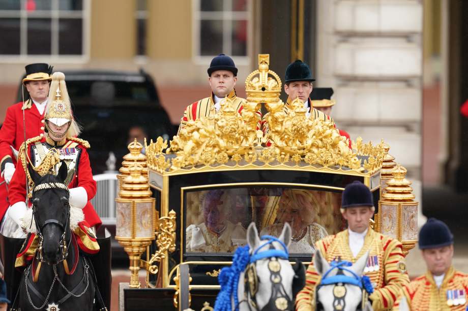 The King and The Queen depart for Westminster Abbey
