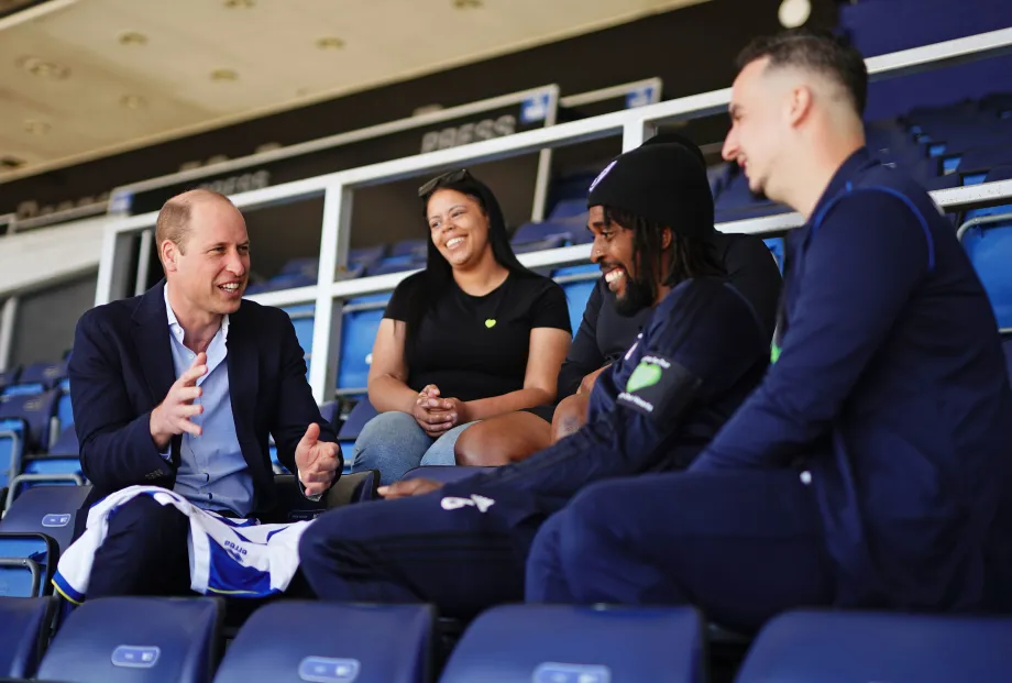 The Prince of Wales during a visit to Loftus Road