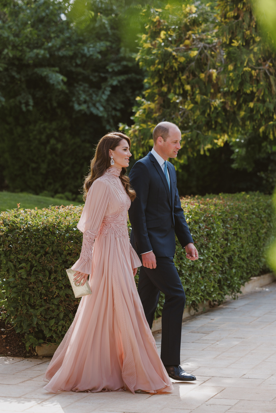 The Prince and Princess of Wales attend the wedding of he Crown Prince of the Hashemite Kingdom of Jordan with Miss Rajwa Al Saif 