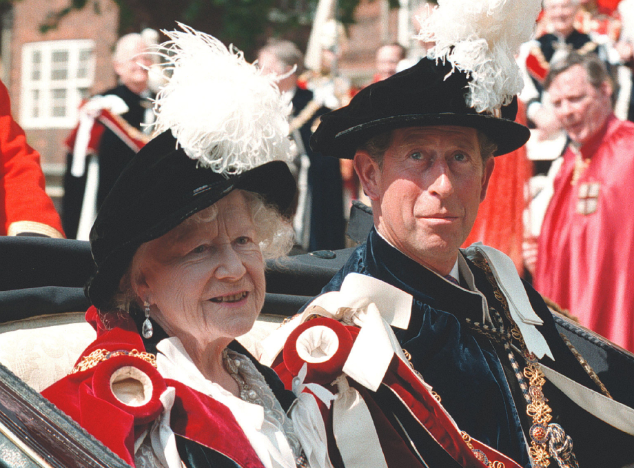 Queen Elizabeth and The King (as Prince of Wales) attend Garter Day 1996