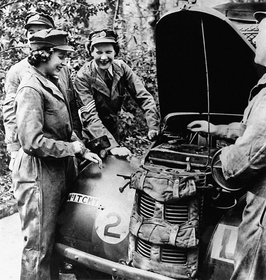 Princess Elizabeth trains as a mechanic