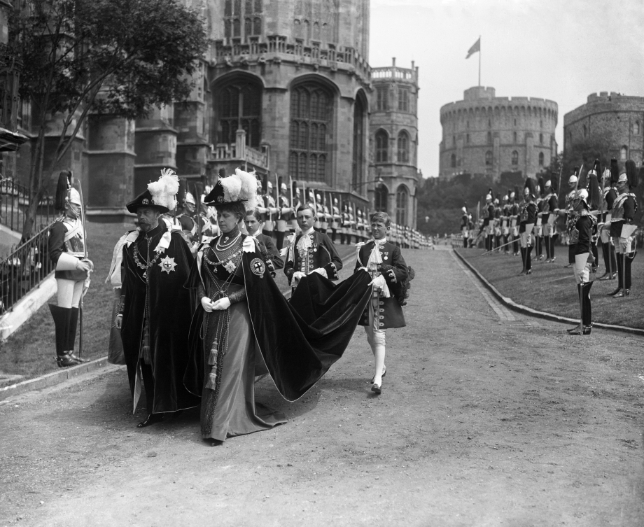 King George V and Queen Mary in Garter Procession, 1913