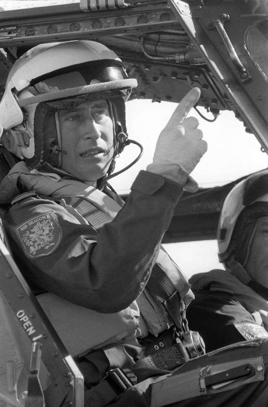 The Prince of Wales in a cockpit