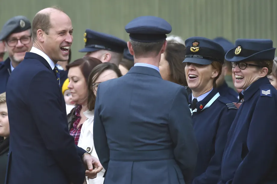 The Prince of Wales with military personnel