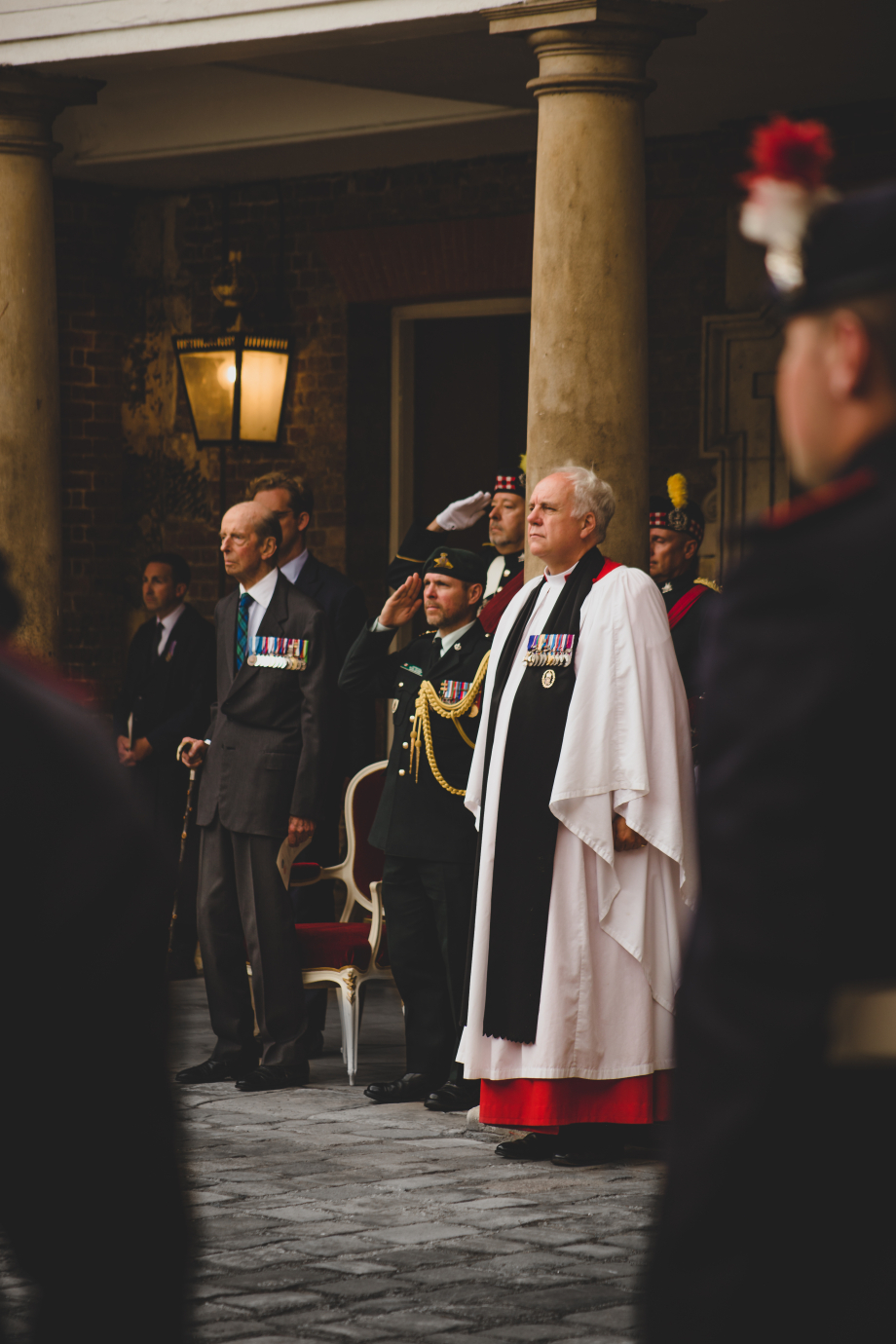 The Duke of Kent observes a Drumhead Service in Colour Court, St James’s Palace
