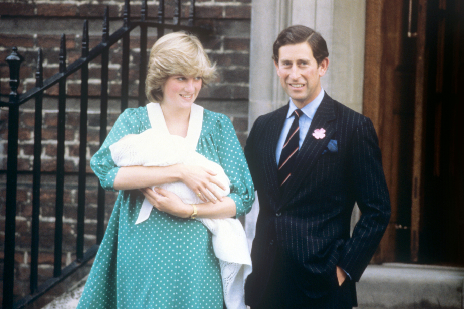 The former Prince and Princess of Wales with Prince William
