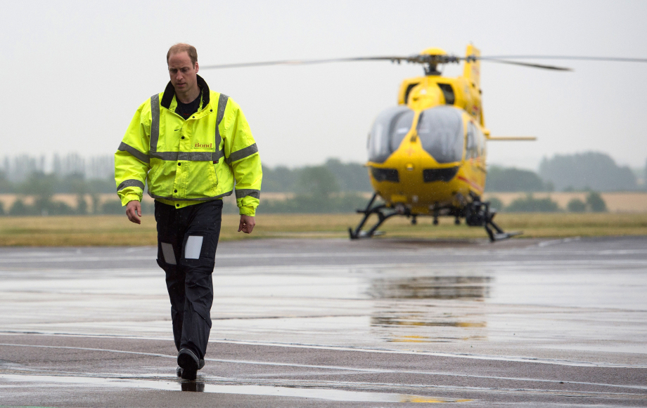 The Prince of Wales works at the East Anglian Air Ambulance