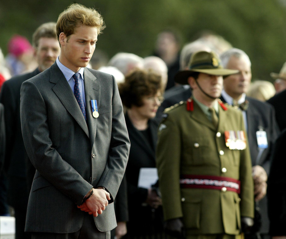 Prince William at the cenotaph in Auckland as part of the VE and VJ day commemorations.