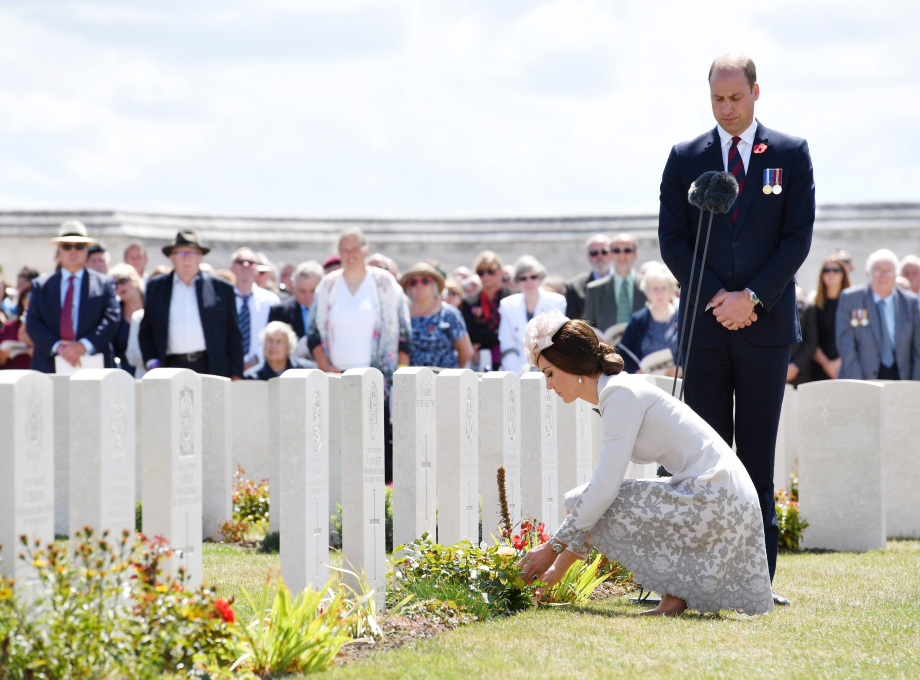 The Prince and Princess of Wales during commemorations at the Tyne Cot Commonwealth War Graves Cemetery in Ypres, Belgium