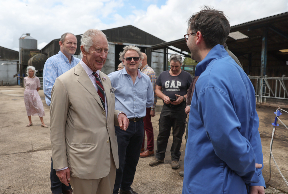The King visits Lincolnshire Poacher Cheese farm