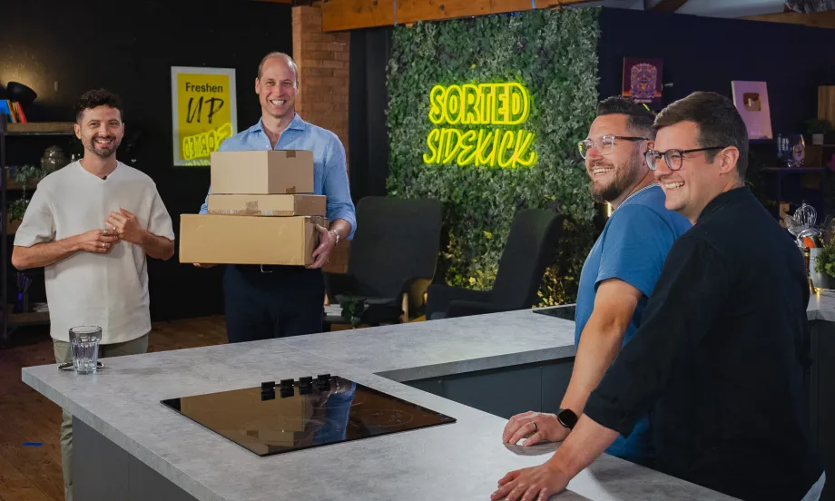 The Prince of Wales in the Sorted Food studio