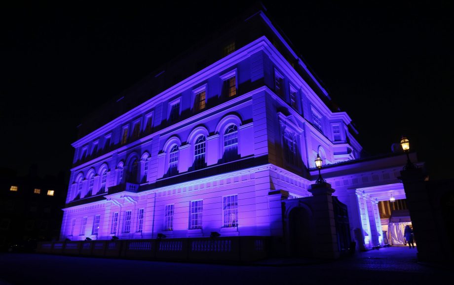 Clarence House turns blue