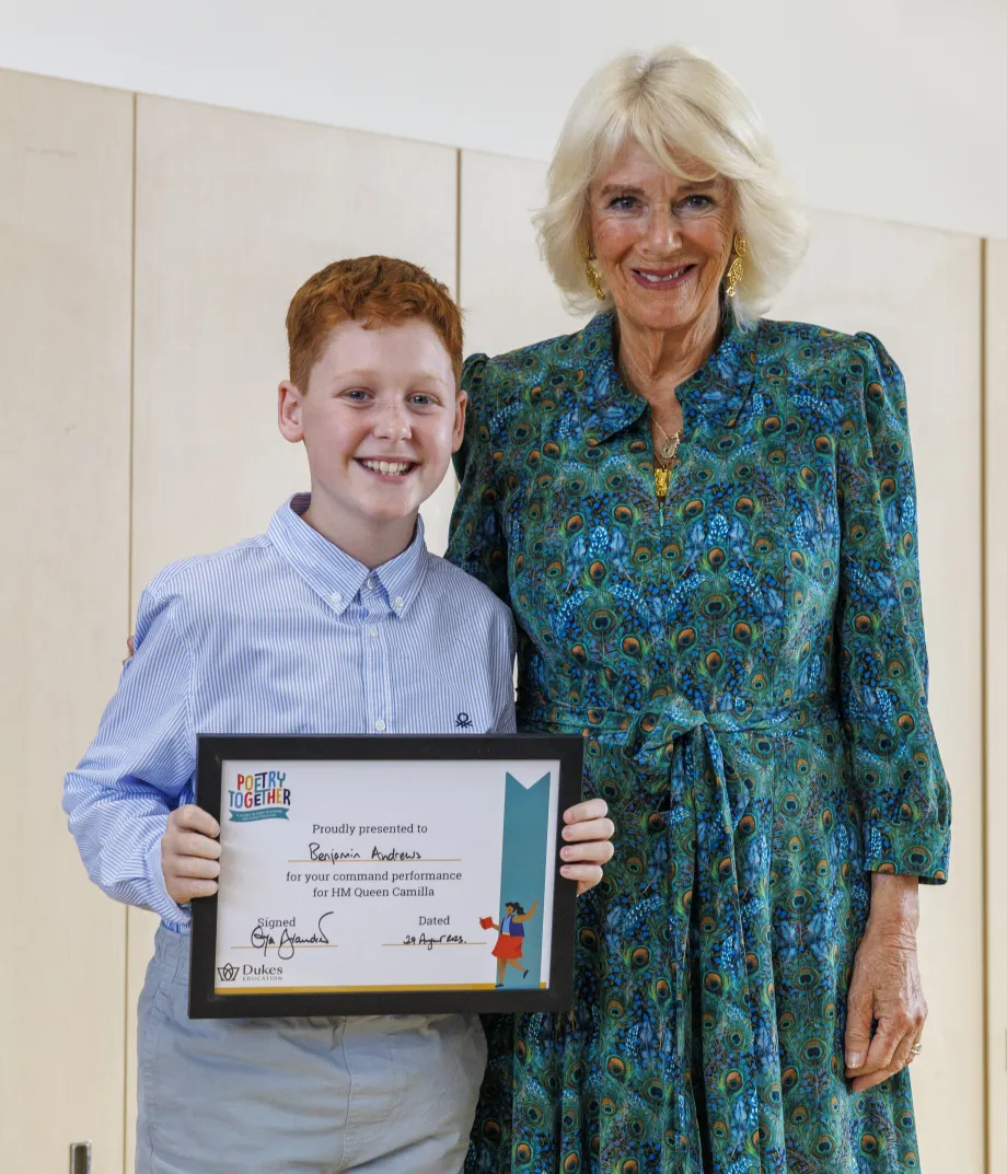 The Queen with a Poetry Together participant