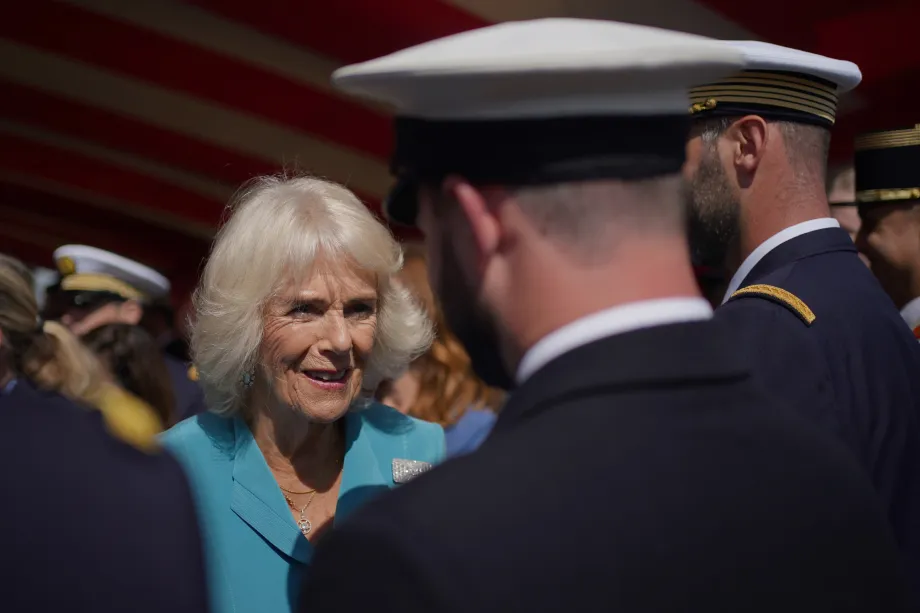 The Queen onboard HMS IRON DUKE