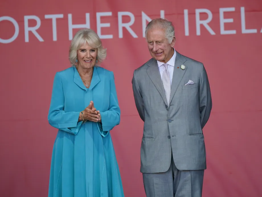 The King and Queen at the Place de la Bourse