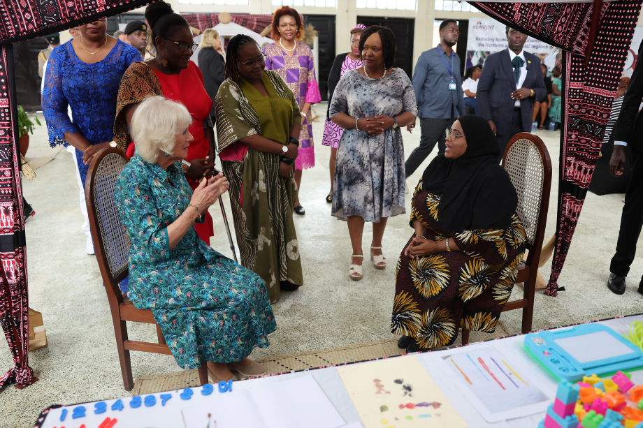 The Queen is shown how art therapy as a form of counselling can positively impact child survivors of domestic abuse