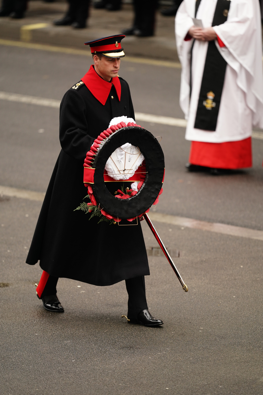 The Prince of Wales lays a wreath