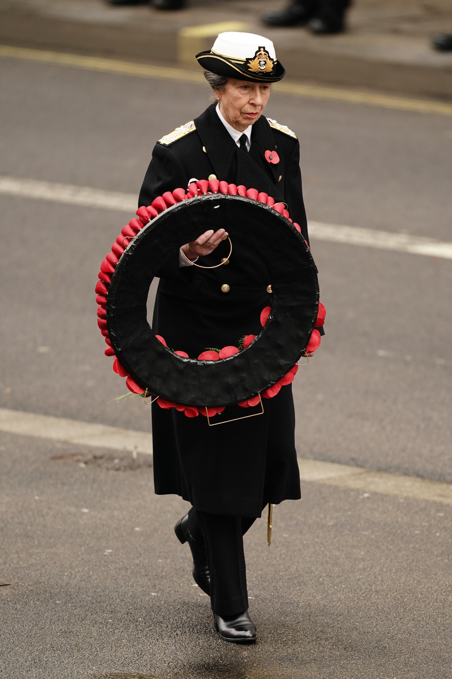 The Princess Royal lays a wreath