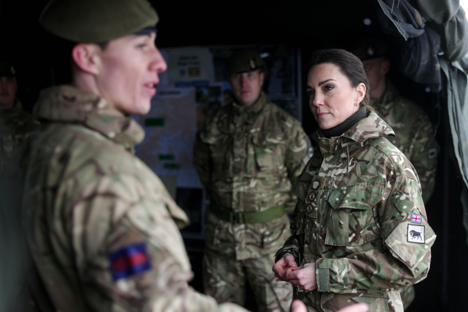 The Princess of Wales visits The Irish Guards during training on Salisbury Plain