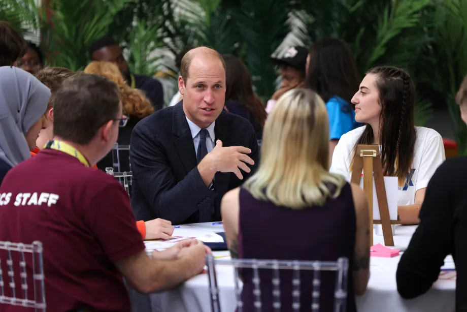 The Prince of Wales speaks to young delegates in Birmingham as part of the youth Mental Health forum