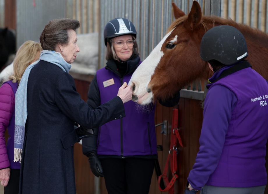 The Princess Royal at the opening Riding for the Disabled’s new facilities at Reaseheath Equestrian College